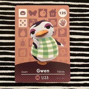 Genuine ACNH Gwen amiibo card
